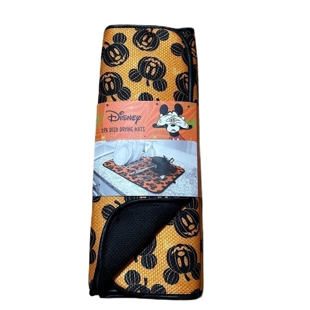 Disney 2 Pack Drying Mats Halloween NEW Pumpkin Jack o Lantern Kitchen